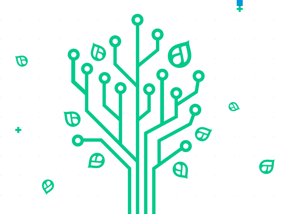 Symbolischer grüner Baum für Green IT und nachhaltige Webentwicklung bei Factorial