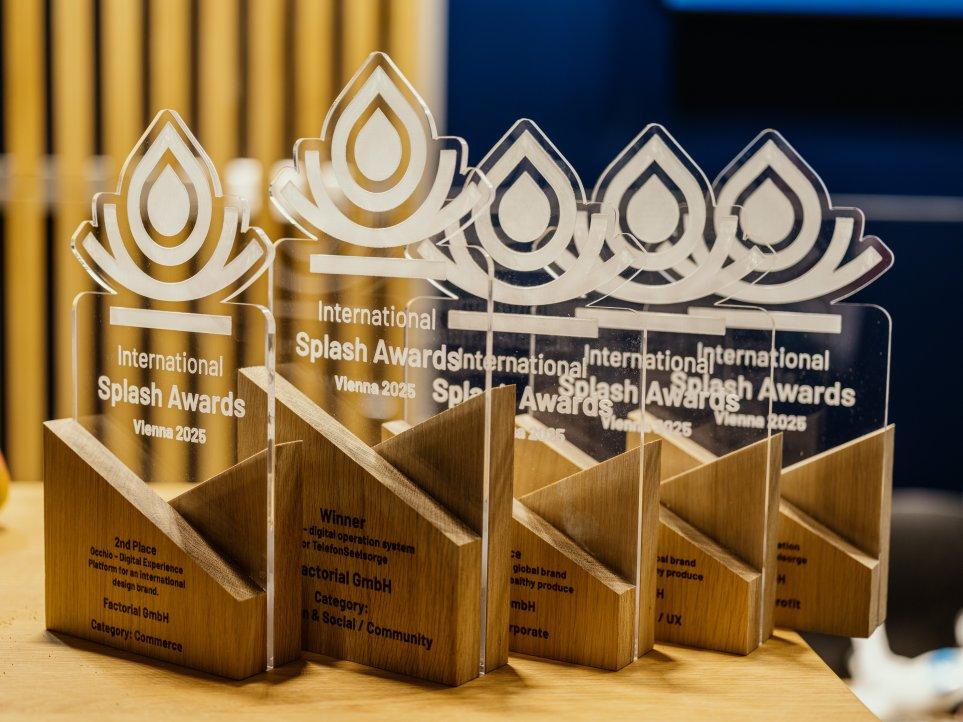Splash Awards trophies