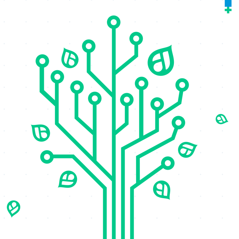 A green tree as a symbol for green IT and sustainable web development at Factorial.