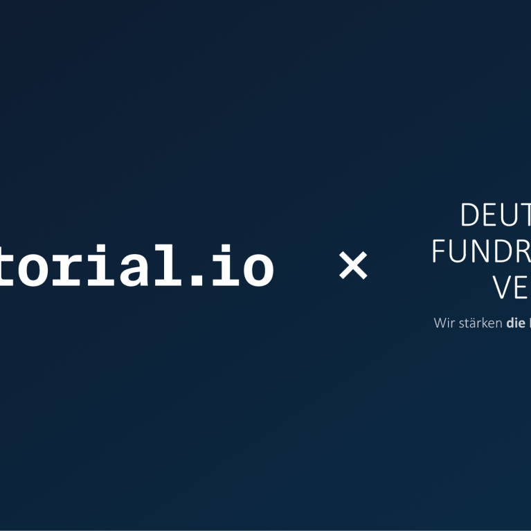 Logo of the German Fundraising Association on a blue background