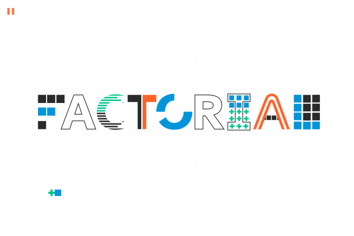 Image showing the Factorial lettering and each letter portrays another ux or ui principle