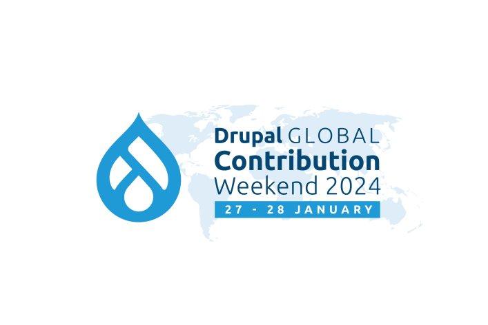 Das Bild zeigt das offizielle Logo des Drupal Global Contribution Weekend 2024