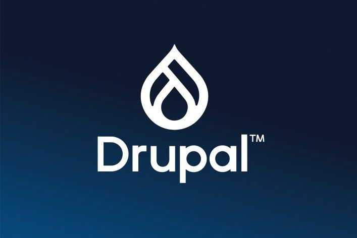 Drupal Logo on blue background