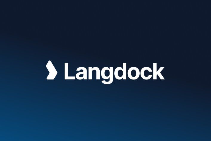 Langdock logo on dark blue background